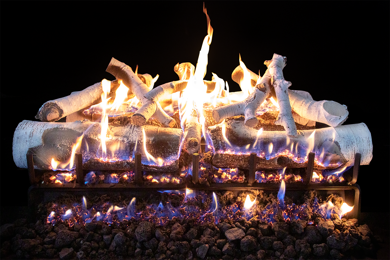 GlowFire Logs with Lava Burner Aspen Birch