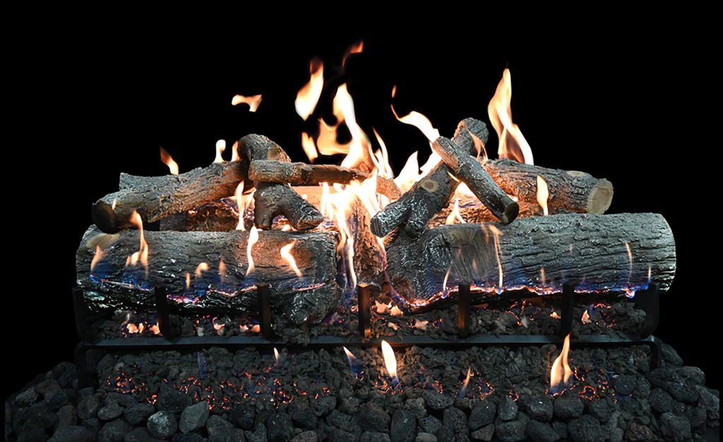 GlowFire Logs with Lava Burner Weathered Oak