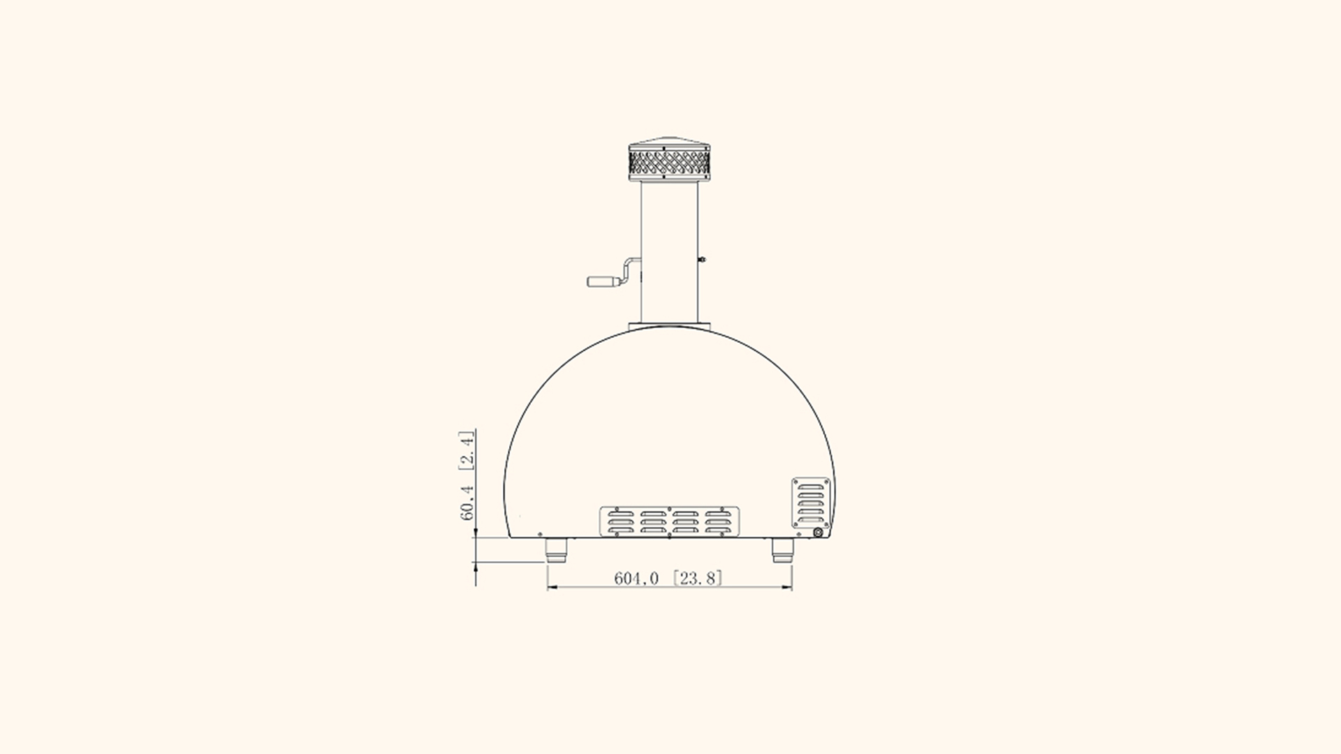 Summerset Hybrid Pizza Oven Gas Grill line drawing
