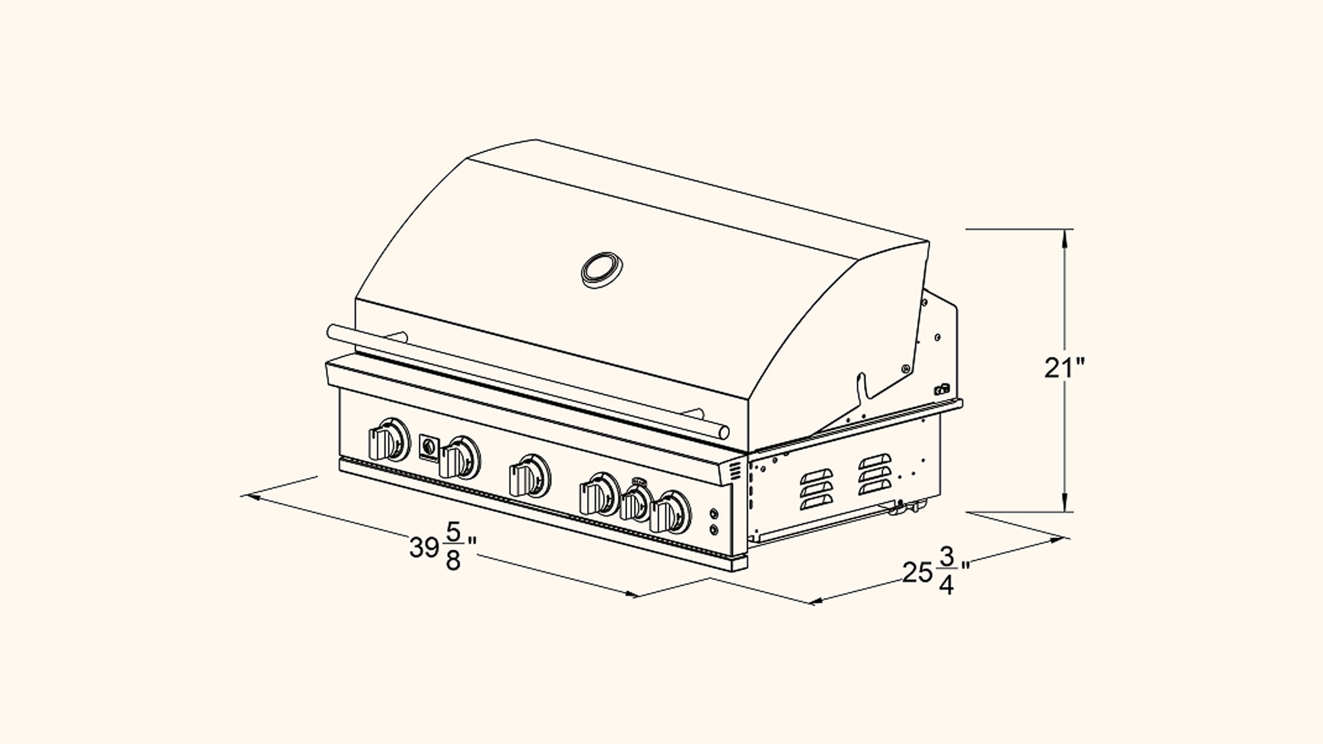 Summerset Sizzler Pro Series Gas Grill line drawing