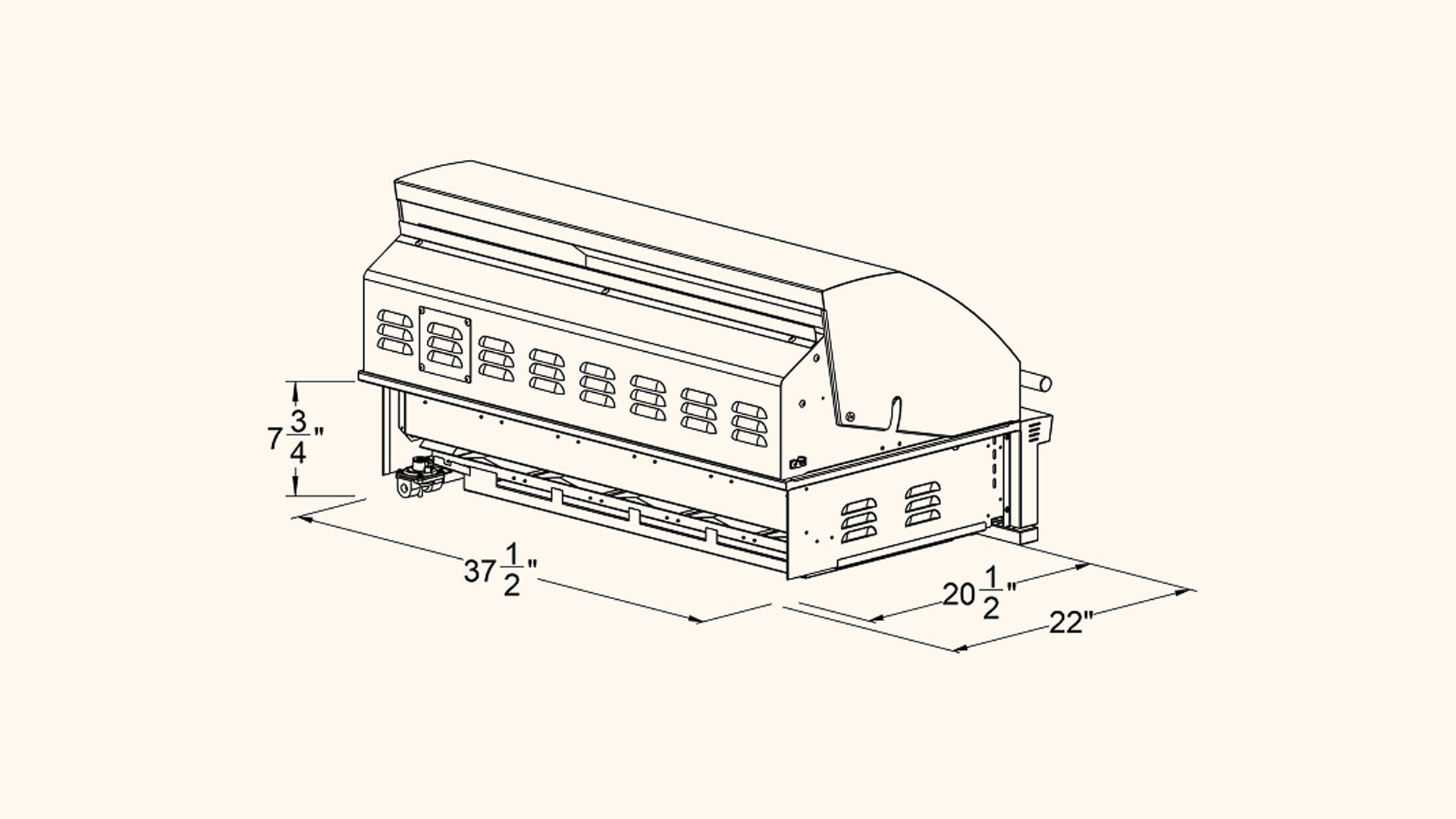 Summerset Sizzler Pro Series Gas Grill line drawing