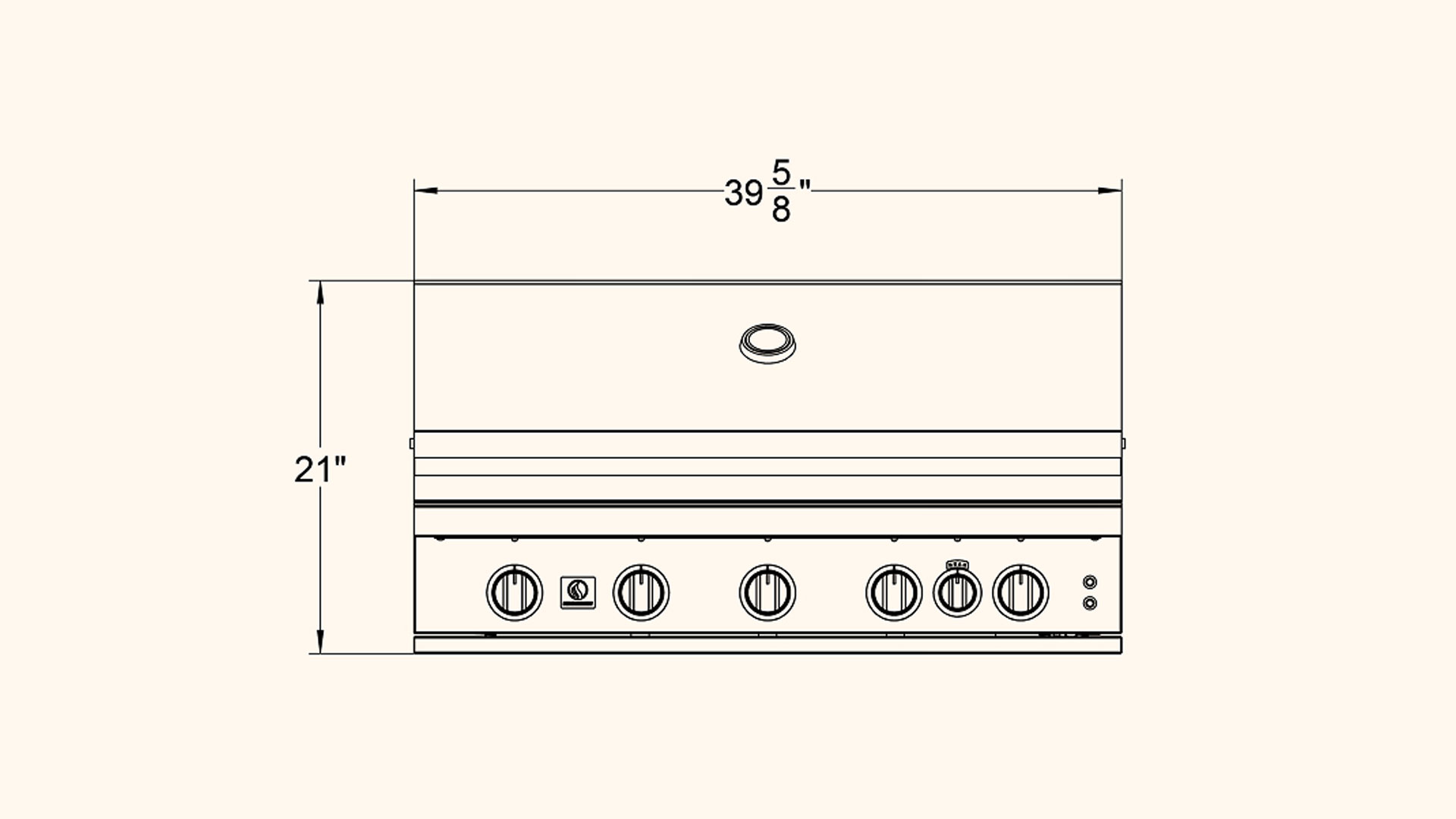 Summerset Sizzler Pro Series Gas Grill line drawing