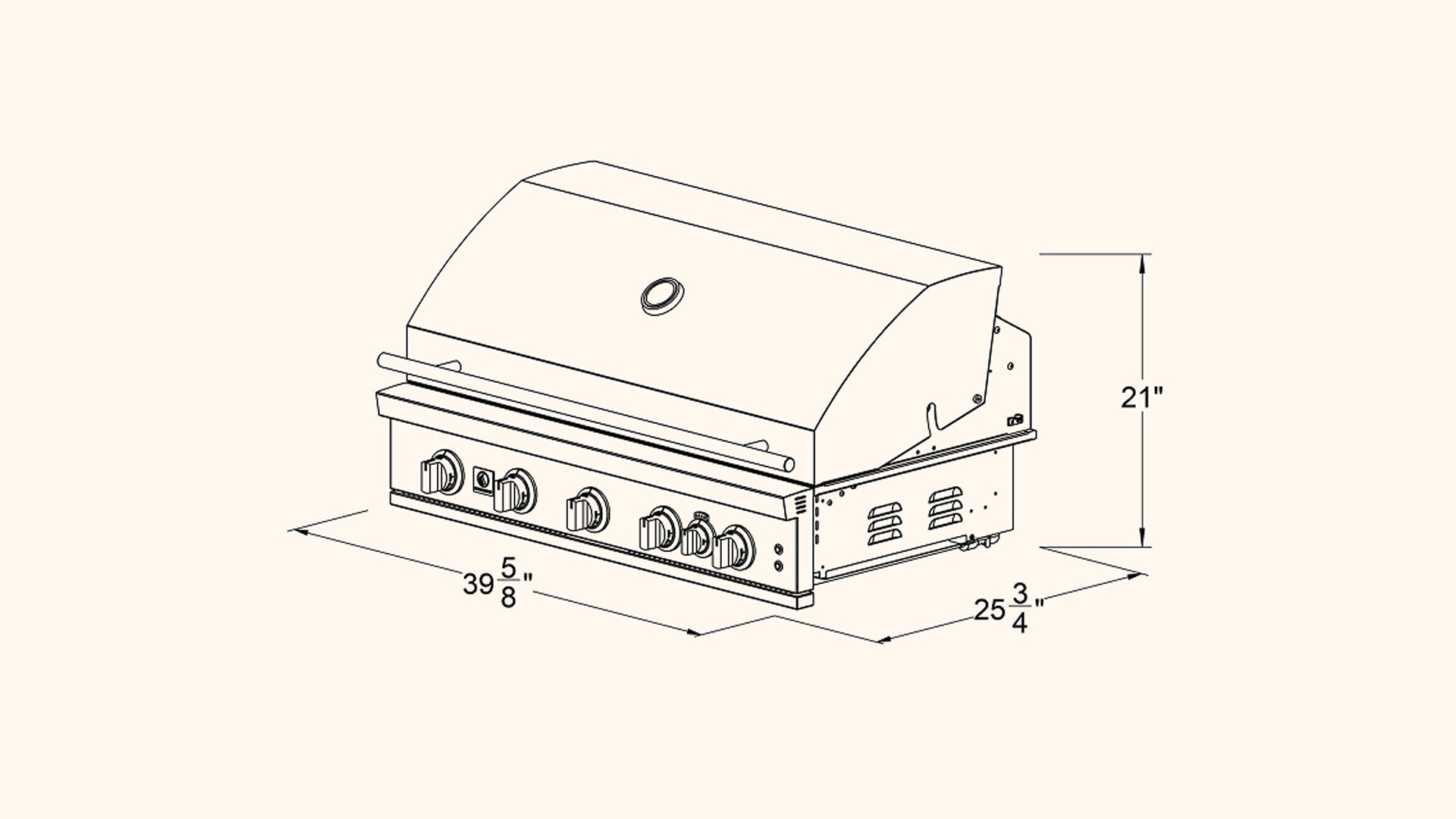 Summerset Sizzler Series Gas Grill line drawing