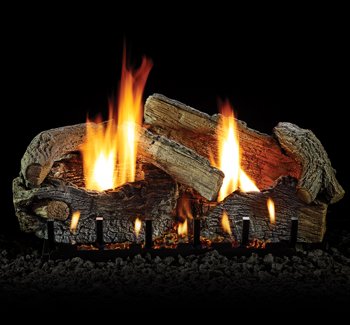 Stacked Aged Oak Gas Logs